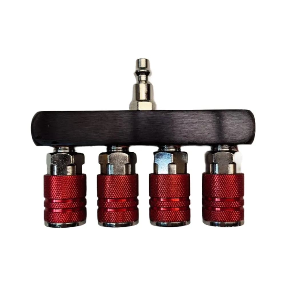 Industrial for Air Manifold with 5 Connection Points 1/4in NPT Threaded Ports Aluminum Body for Workshop and Factory Use