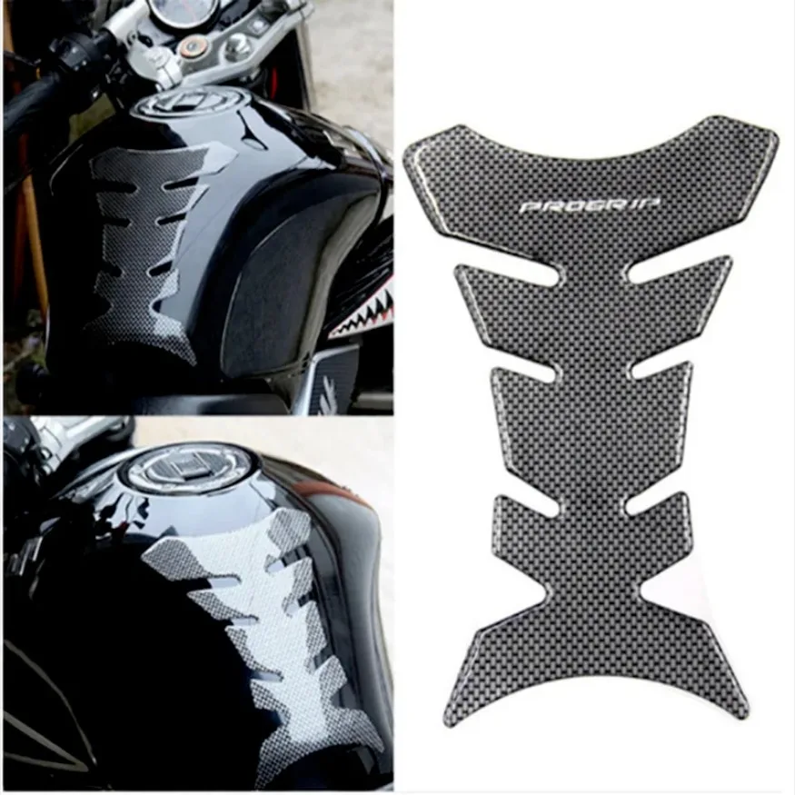 1pc FUEL/GAS TANK PAD PROTECTOR DECAL PRO GRIP PERFORATED GLOSS black+CHROME GOLD3D