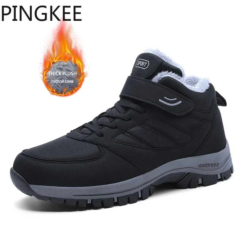 PINGKEE VENOCON Warm Short Plush Synthetic Upper Cushion Trekking Hiking Winter Snow Boot Shoes Women Sneakers Man For Men