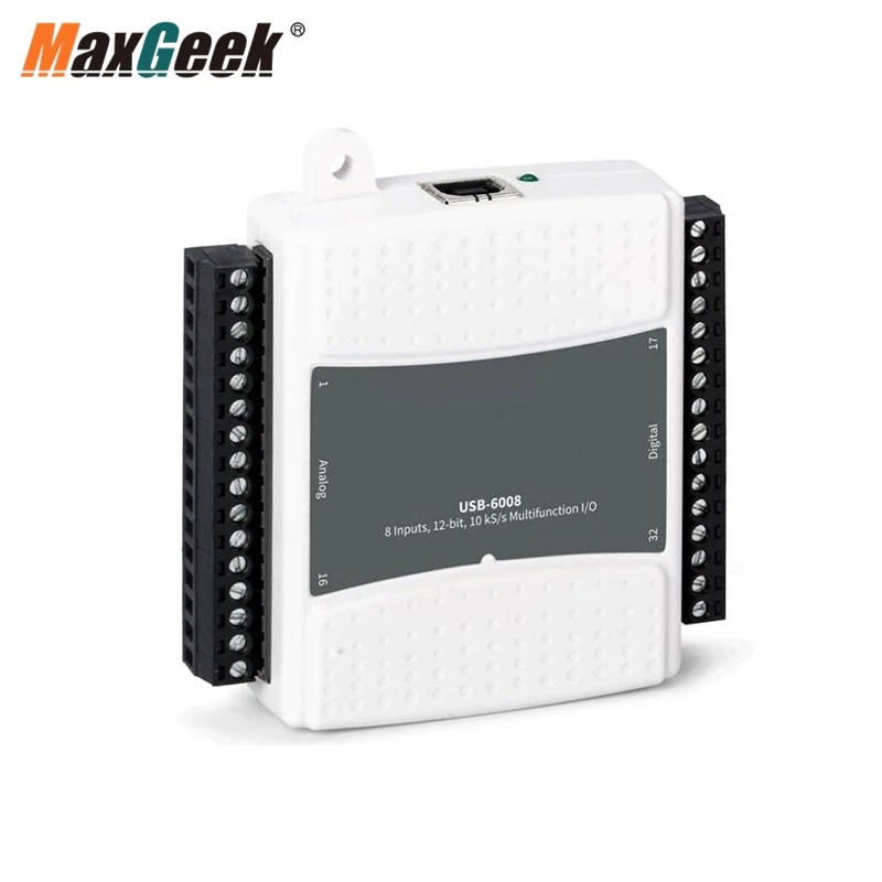 Maxgeek USB-6008 USB Data Acquisition Card 12Bit 10kS/s 12-Channel Digital I/O Multifunctional DAQ Replacement for NI