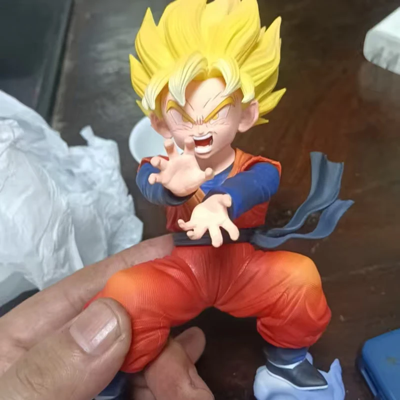 Dragon Ball Son Goten Anime Figur 19 cm Super Saiyajin Goten Figur PVC Statue Schreibtisch Sammlung Modell Spielzeug Weihnachten Geschenk