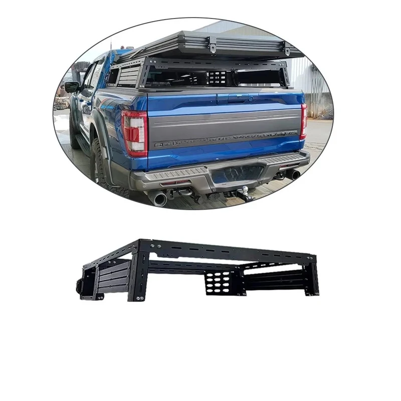 Hot Selling Universal Adjustable Aluminium Alloy Roll Bar Truck Bed Rack For Full Size Pickup Trucks