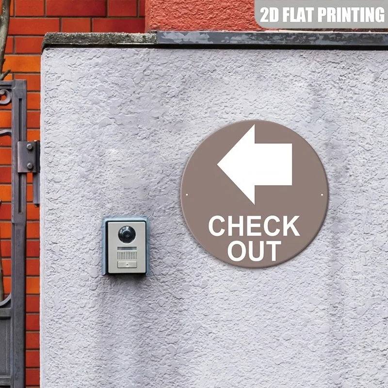 2D Flat, Check Out Right Arrow Metal Sign, Funny Metal Plaque, Easy to Mount for Indoor/Outdoor Use In Retail Stores,Restaurants