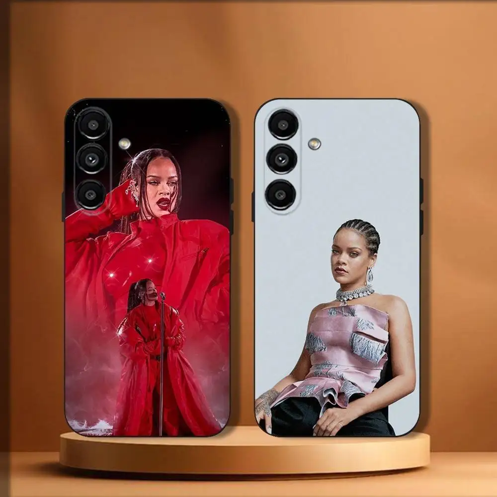 Custodia per telefono R-Rihanna Singer per Samsung Galaxy A73,72,71,A52,51,40,41,A22,A32,31,A13,12,Note20 Soft Black Shell