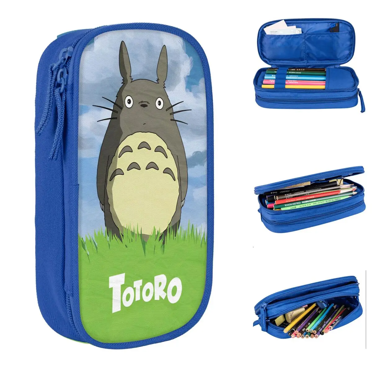 T-TotoroS Anime Pencil Case Cartoon Pencilcases Pen Kids Large Storage Bag Office Gifts Stationery