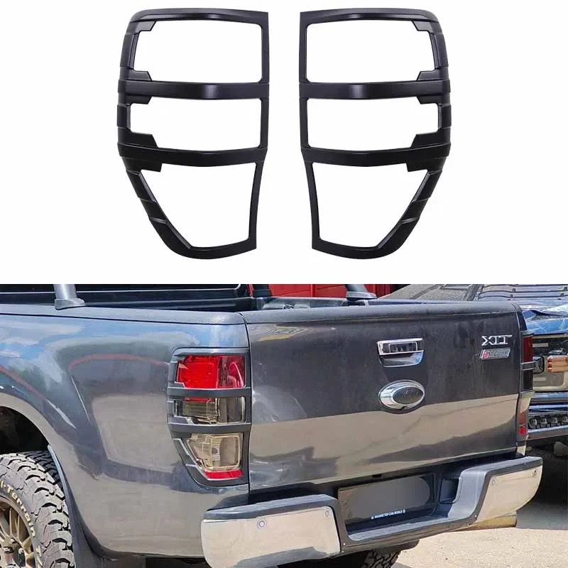 Matte Black Taillight Cover Rear Lamp Hoods For Ford Ranger 2012-2022 T6 T7 T8 Wildtrak PX PX2 PX3 Ford Ranger Raptor Auto Part