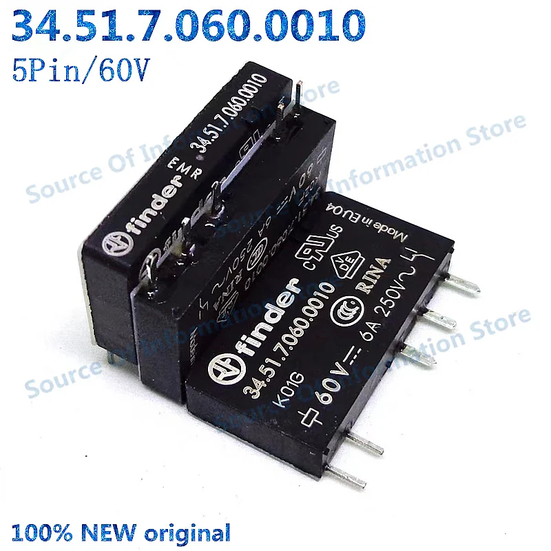 

5Pcs 34.51.7.060.0010 Finder Relay 60VDC 5Pin 100% New original