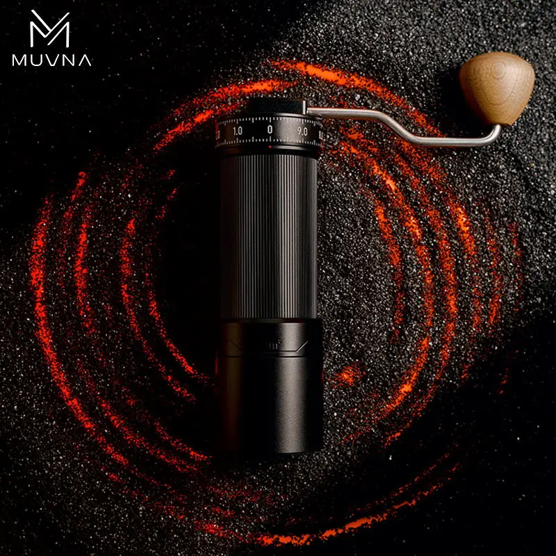 MUVNA GM2 Manual Coffee Grinder Hand Coffee Bean Grinder CNC 7‑Star Burr External Adjustment Portable for Espresso Coffee Mill