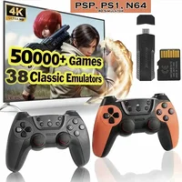 50000 juegos X2 Pro 4KHD Game Stick 44/45 emuladores consola de juegos Retro controlador inalámbrico recargable TV en casa 2 jugadores regalo para niños