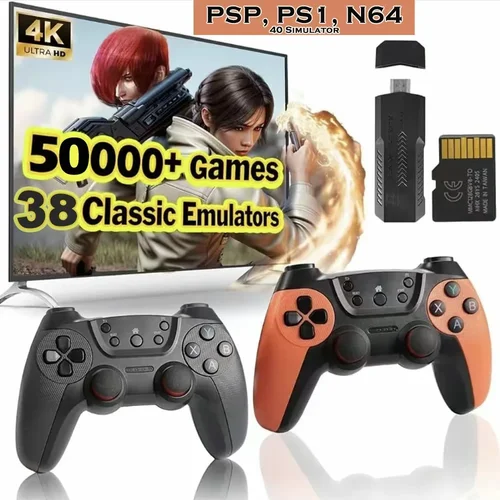 Imagen 1 del producto 50000 juegos X2 Pro 4KHD Game Stick 44/45 emuladores consola de juegos Retro controlador inalámbrico recargable TV en casa 2 jugadores regalo para niños