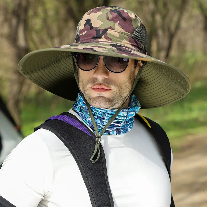 Sombrero de cabeza grande para hombre, al aire libre de pescador gorra de pesca, montañismo, 60-65cm de circunferencia