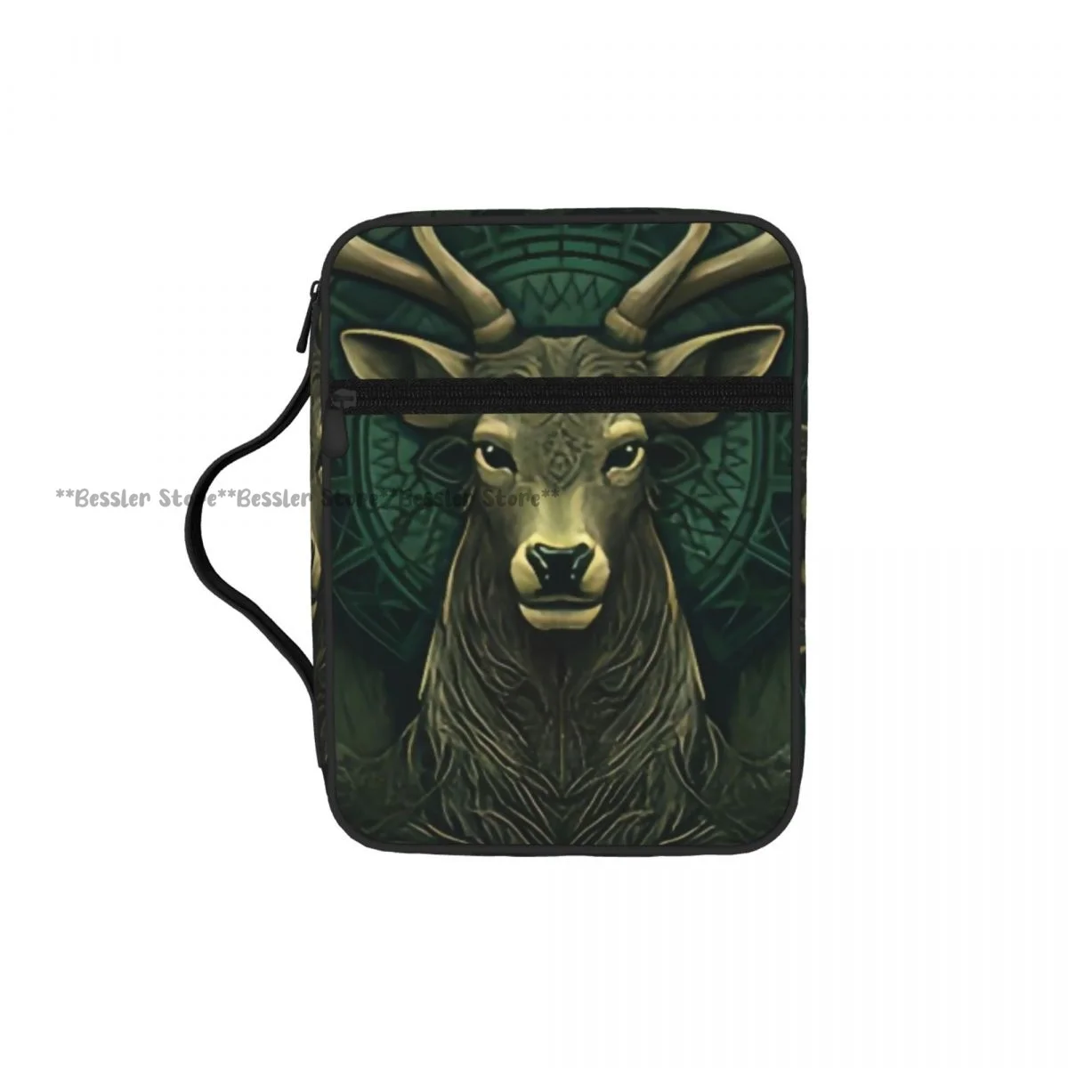 

Bible Book Bag Celtic Deer Hunt Religion Christian Book Organizer Church Travel Bag
