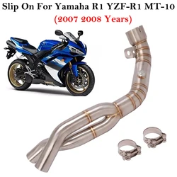 Slip For Yamaha YZF R1 2007 2008 Motorcycle Exhaust Escape Moto Modify Middle Tube Middle Link Pipe Connect Original Muffler