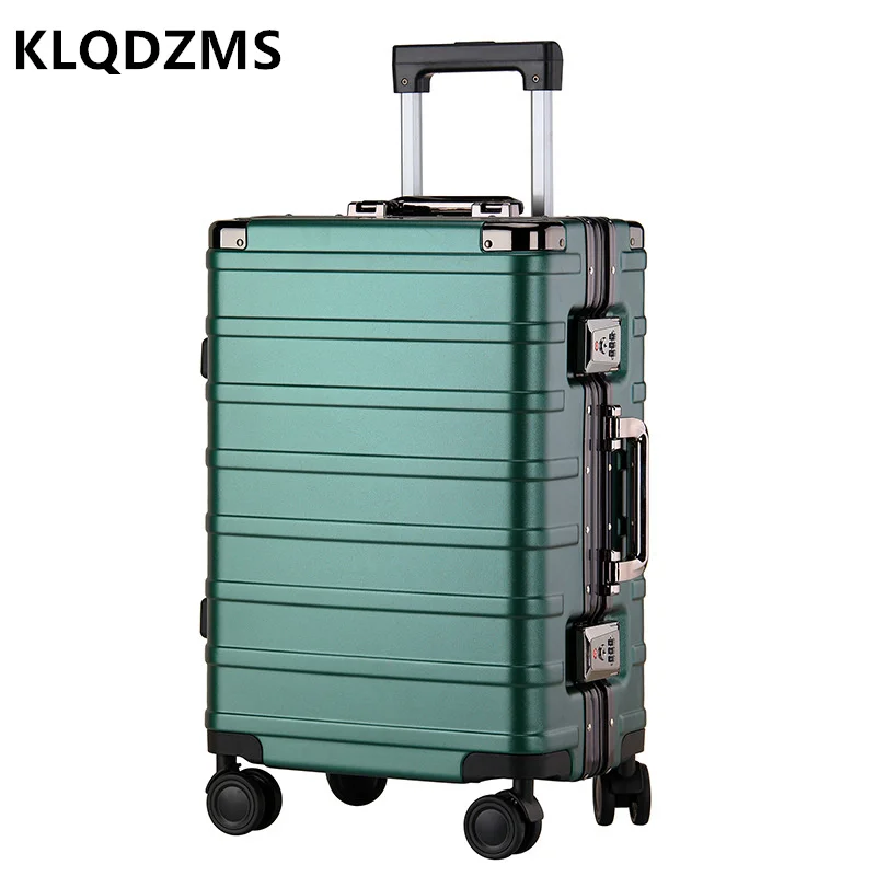 KLQDZMS High Quality Suitcase All Aluminum Magnesium Alloy Trolley Case 20 "24 Inch Boarding Box Men's Business Rolling Luggage