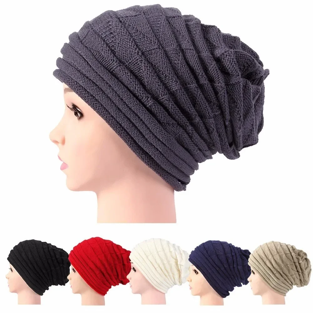 Autumn And Winter Hat Men And Women Beanie Knitted Casual Caps Skullies Fold Flanging Hats Chapeu Feminine Gorro Touca Cap