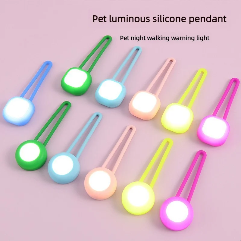 Waterproof Pet Led Walking Night Pendant Colorful Silicone P