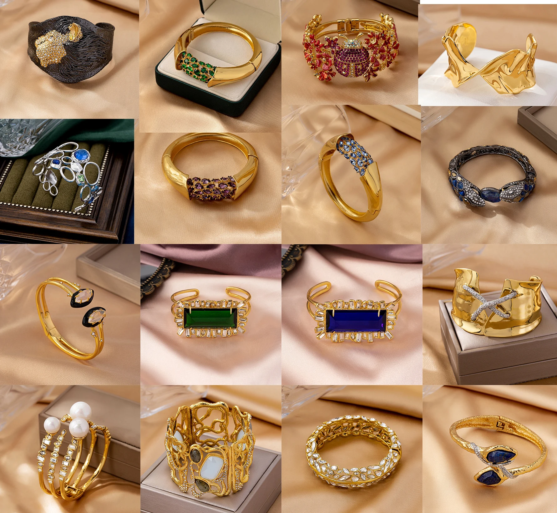 European And American High Quality Retro Ab Big Bracelet Classic Jewelry Creative Design Geometric Jewelry Wholesale