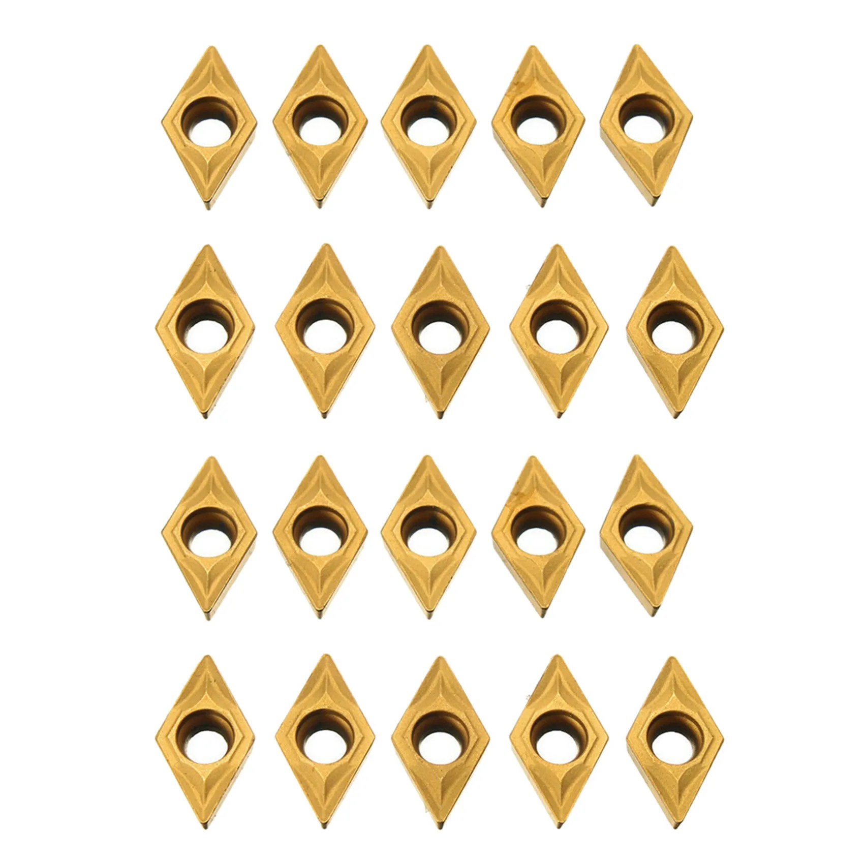 

BHTS-20Pcs DCMT070204 YBC251 Blades Gold Carbide Inserts CNC Lathe Cutter For Lathe Turning Tool Boring Bar