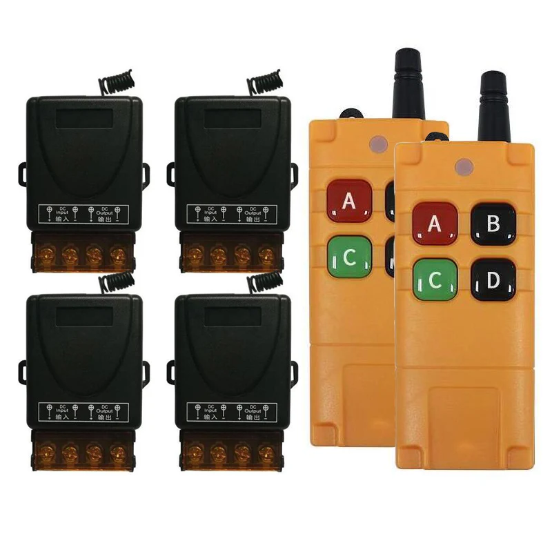 Universal 433mhz  DC12V  24V 36V  48V  30A relay  RF Wireless radio  Remote Control Receiver  Transmitter 1000m Pump motor