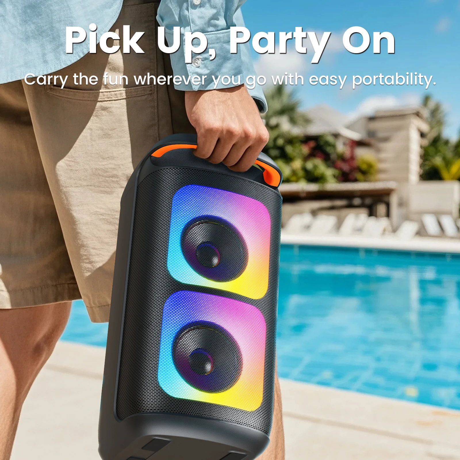 T37 مكبر صوت بلوتوث كبير، آلة كاريوكي مع اثنين من الميكروفونات، USB، بطاقة Tf، تسجيل، مع Tws، مع مكبر صوت كاريوكي ريفيرب #2