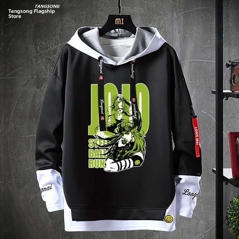 

Толстовка Jojo's Adventure SBR elpili Sweatirt Jaet ex Biker Wild Man, худи из смеси полиэстера и спандекса, молодежная модная осенняя одежда...