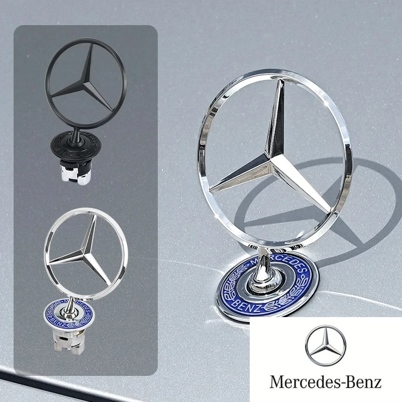 

1Pcs Car Front Bonnet Logo Emblem Zinc Alloy Decorate Badge For Mercedes Benz W204 W220 C180 C200 E260 E300L Auto Accessories