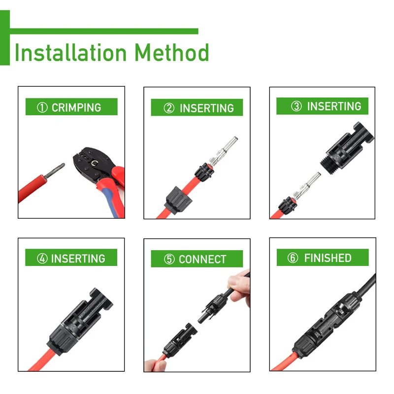 1/6/10 Pairs Connector Spanner connected Solar Panel Connectors Male & Female IP67 1000V 30A dc Tool for solar system use