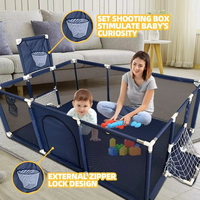 IMBABY Baby Playpen Home Indoor Baby Playground Sports Baby Activities Fence with Basketball Hoop Playpen for Babies Games Park