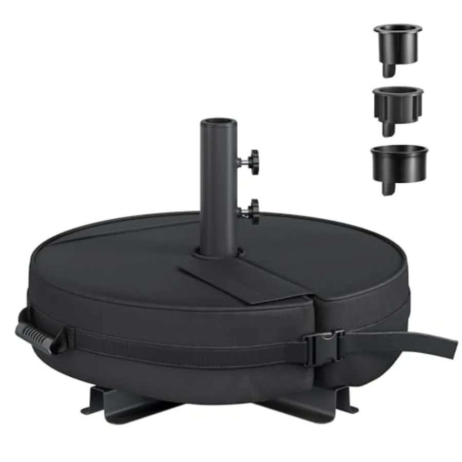 

SONGMICS Umbrella Base Round Patio Umbrella Stand Sand Fillable Bag 66 lb for 5-10 ft Umbrellas Heavy-Duty for Poles of Differe