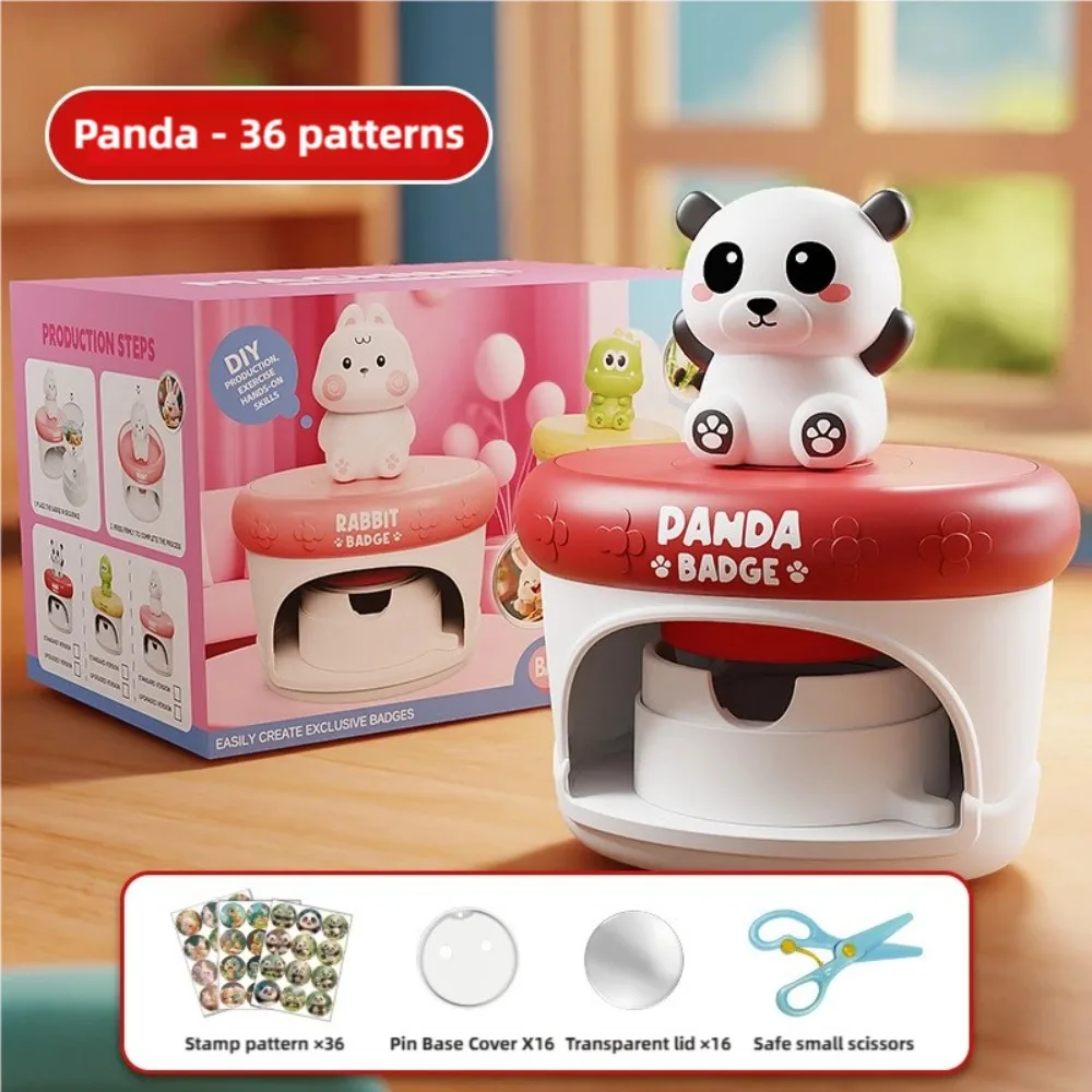

Мультяшная мини-машина для бейджей «сделай сам», машина для изготовления пуговиц, обучающая машина для изготовления бейджей для мальчиков и девочек