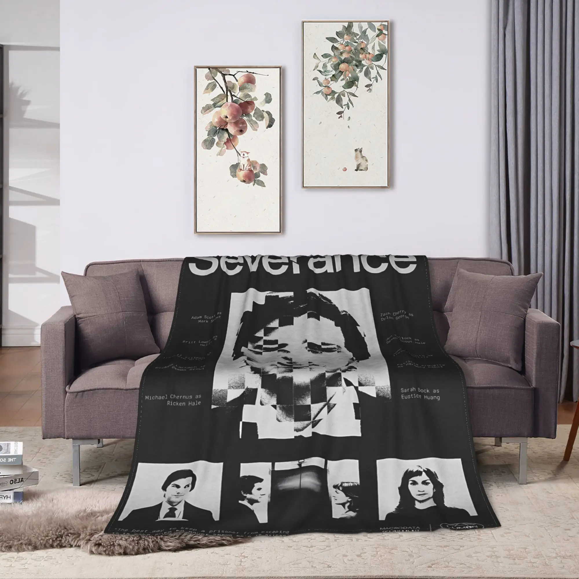 Super Warm BlanketStudents Travel Lumon Industries Severance Tv  Throw Blanket  Flannel Bedspread Living Room Funny Bed Cover