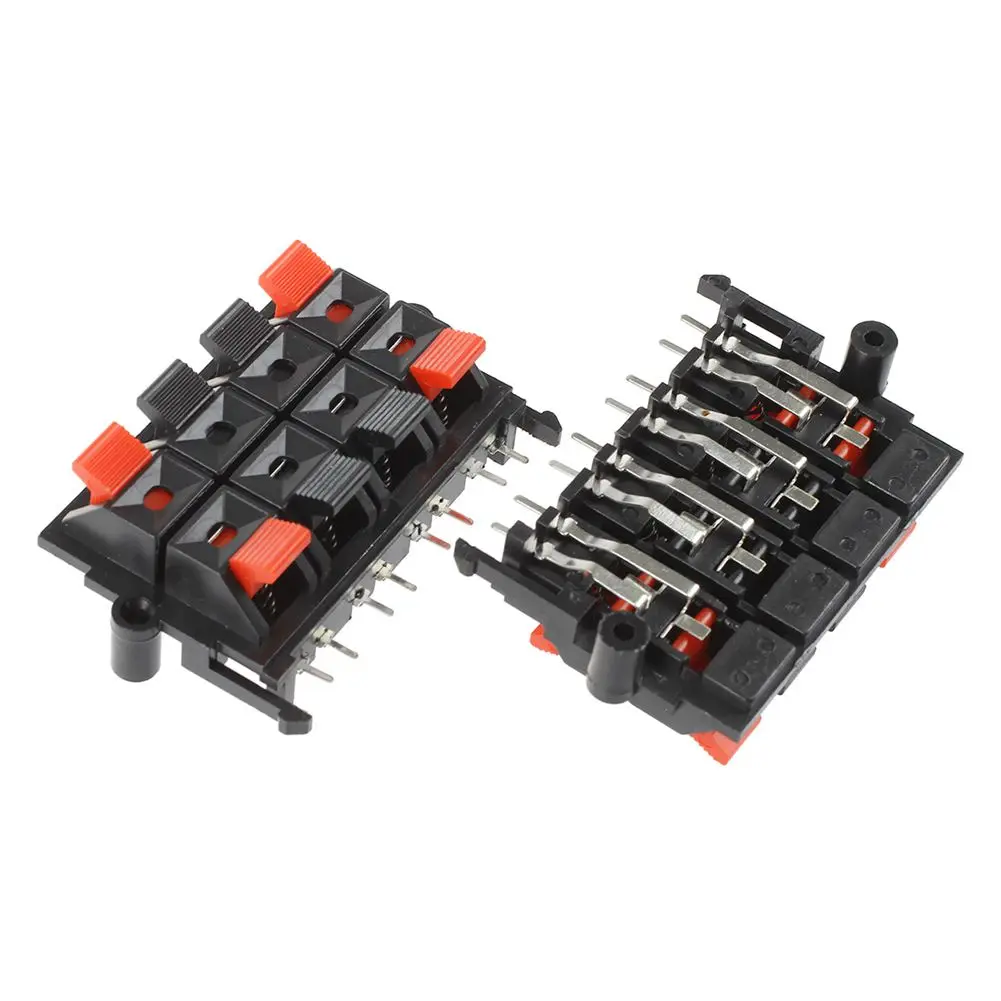 AT14 2Pcs 64x40x20mm 8 Positions Push in Jack Spring Load Speaker Terminals