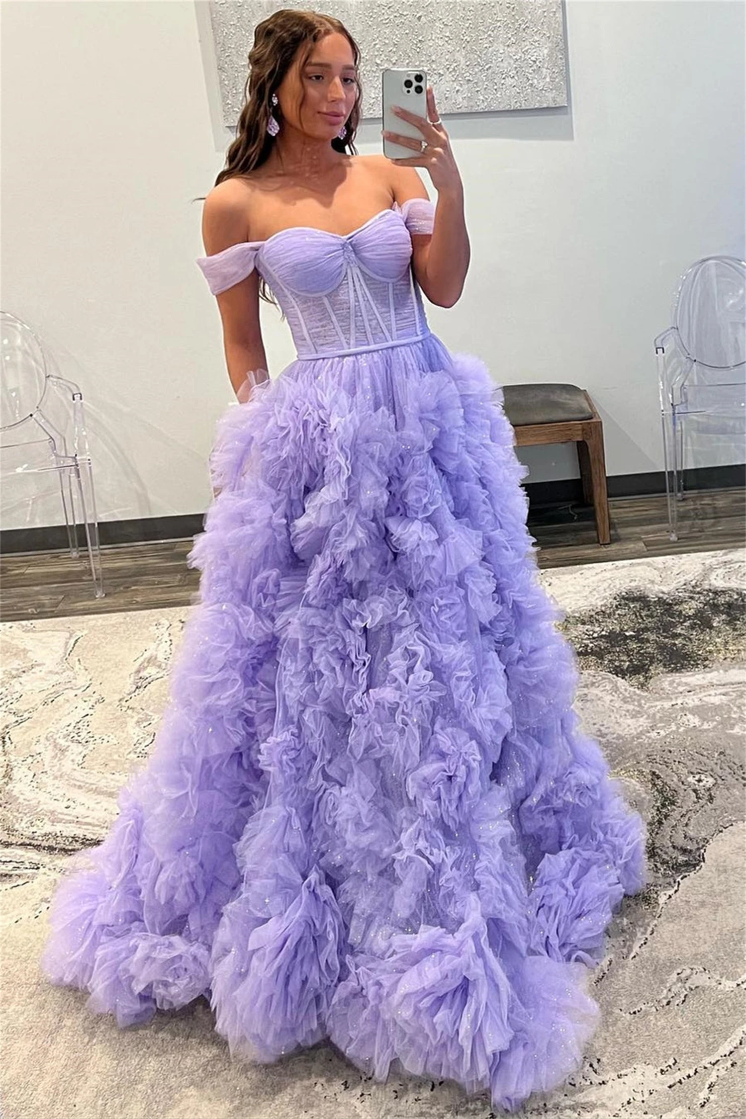 Birthday Party Ball Gown Fluffy Engagement Dress Mesh Layering Line A Luxury Evening Dresses Customized Elly Woman Graduation