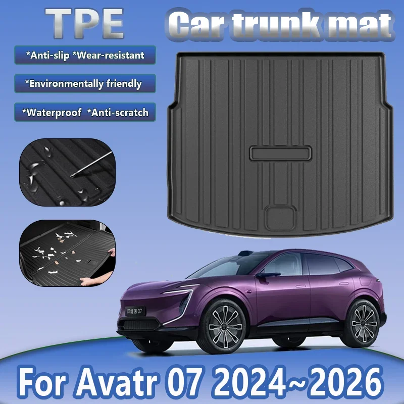 

TPE Car Rear Trunk Mat For Avatr 07 2024 2025 2026 Anti-scratch Waterproof Rubber Material Storage Carpet Pad Auto Accessories