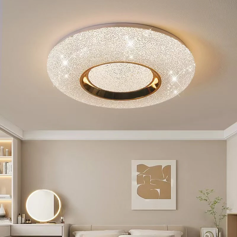 人気商品：モダンな白いベランダ用ledダブルリングライト、ゴールドと白の22wシーリングライト