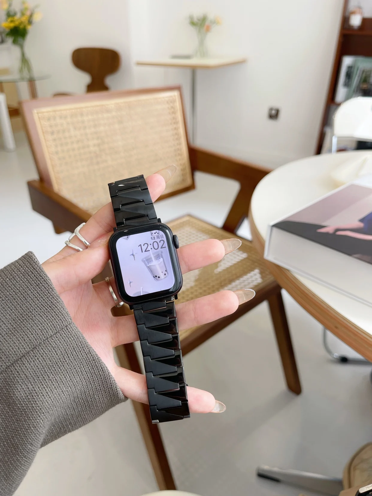 Correa de metal de acero inoxidable a juego con colores para Apple Watch series 7 6 5 4 3 SE iWatch 41mm 45mm 40mm 44mm 42mm 38mm