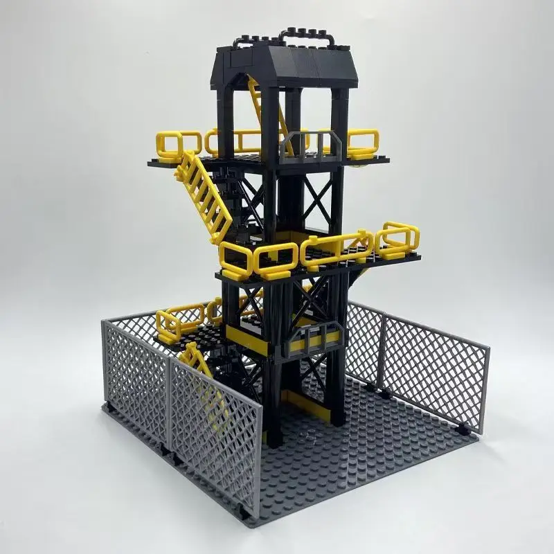 Militärische Basis Kriegsszene MOC Bausteine Ziegel Hoher Wächturm Architekturdesign Kompatibles Zubehör Spielzeug