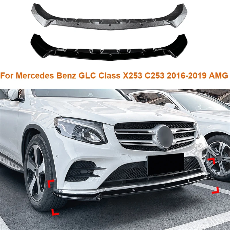 

For Mercedes Benz GLC Class X253 C253 2016-2019 AMG Lower Front Bumper Lip Body Kit Spoiler Splitter Bumper Canard Lip Splitter