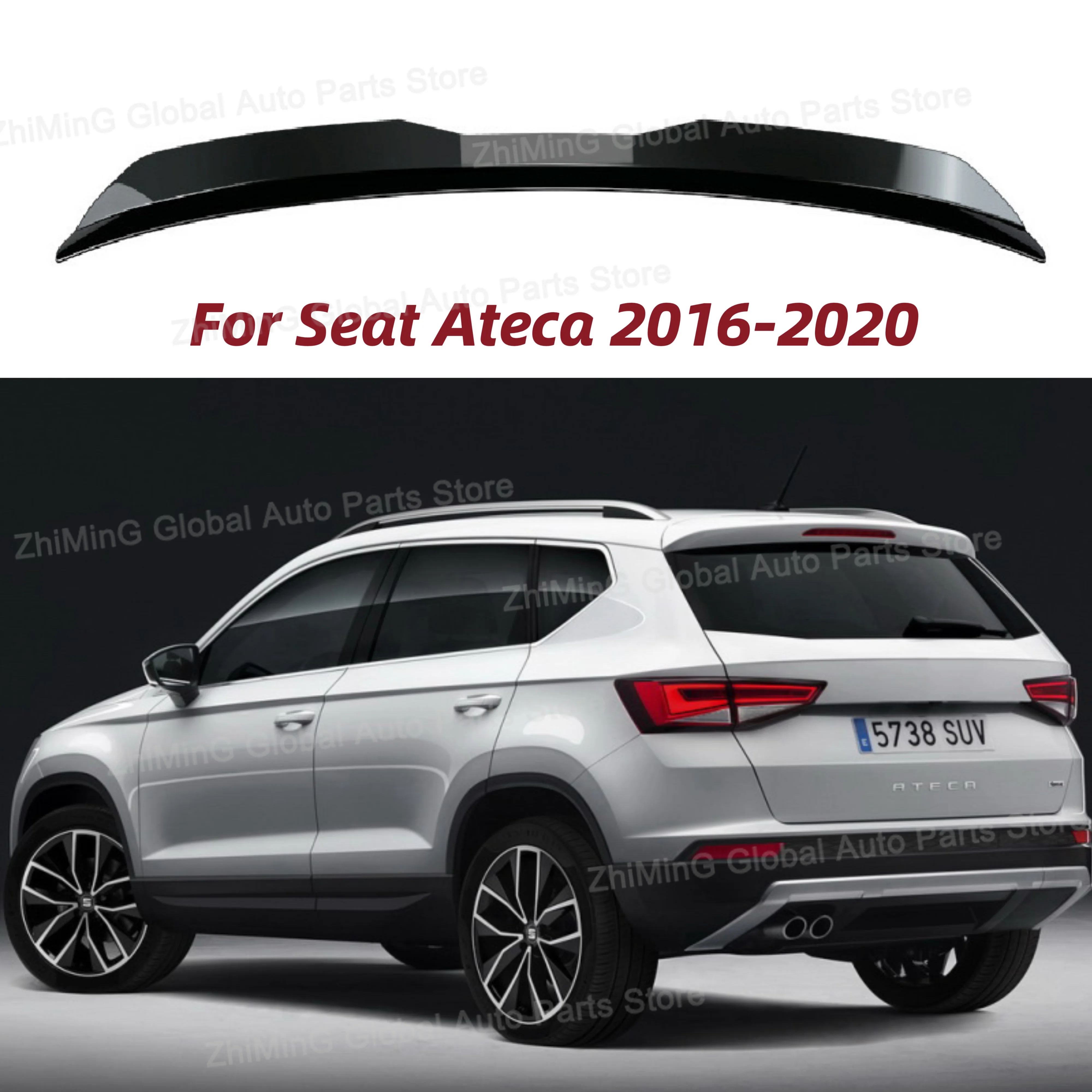 Rear Roof Lip Spoiler For Seat Ateca 2016-2020 Roof Spoiler Gloss Black ABS Plastic Car Rear Wing Seat Ateca 5FP FR Cupra Ateca