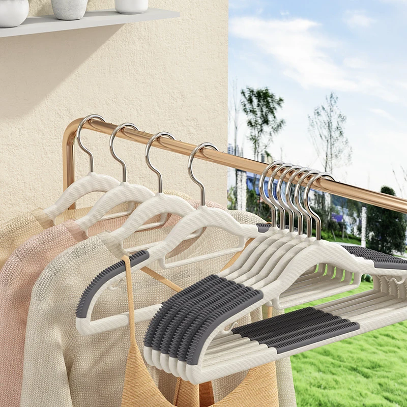 

10Pcs Non-slip Hanger Clothes Racks Closet Storage Wardrobe Organizer Assembly Portable Multipurpose Drying Clothing Home Garden