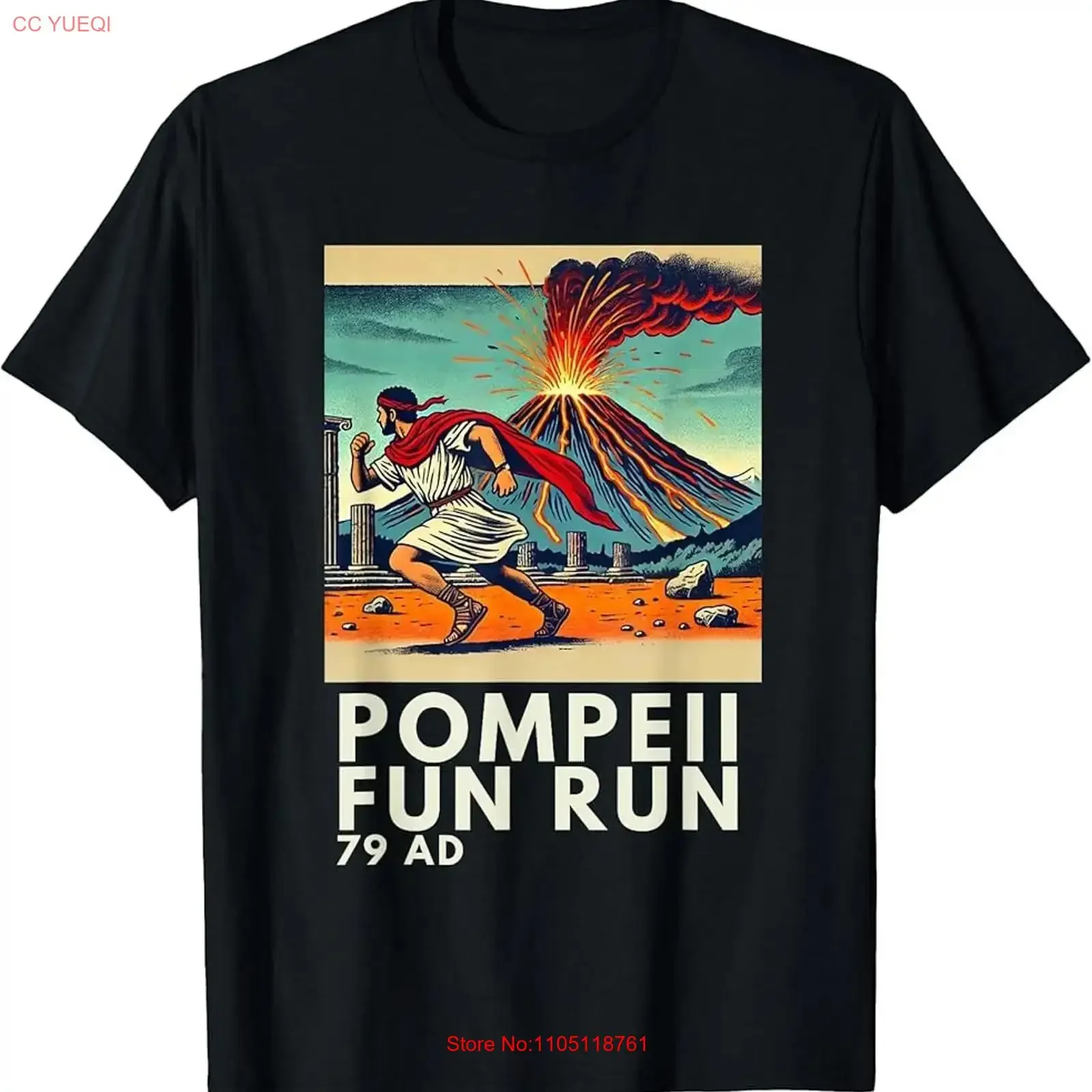 Funny Pompeii Fun Run Geography Volcanology Volcanologist T Shirt long or short sleeves vintage Washed Stylish designer clothes