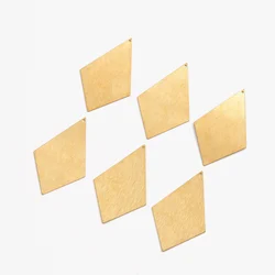 6pcs original brass single hole brushed solid flat rhombus pieces are used to make charming earring necklace pendant components