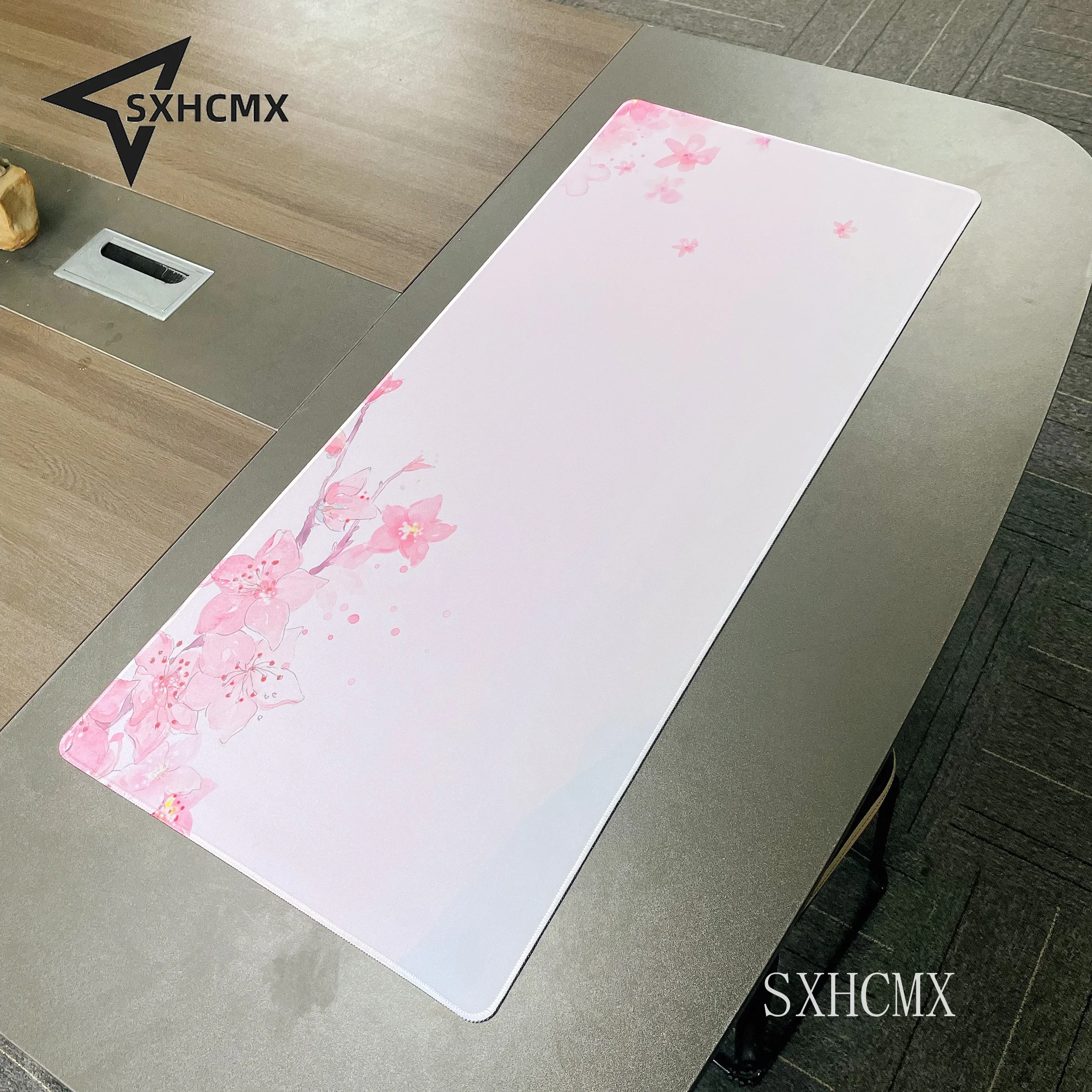 Pink Cherry Blossoms Speed Locking Edge Large Natural Rubber Mouse Pad Waterproof Game Desk Mousepad Keyboard Mat for Ladies