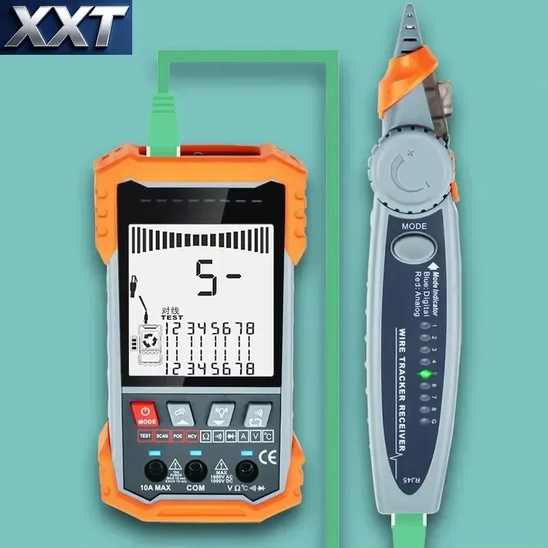 XXT PK659 Battery Voltage POE Test Network Tester POE Live Line Finder Multi-function Cable Tester Tracker Network Cable