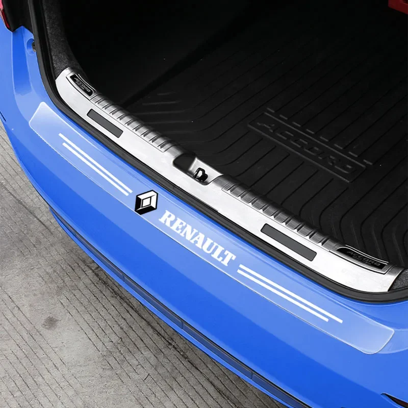 Transparent trunk protection strip with scratch resistant personalized Car logo For Renault Megane 2 3 4 Twingo Clio Talisman RS