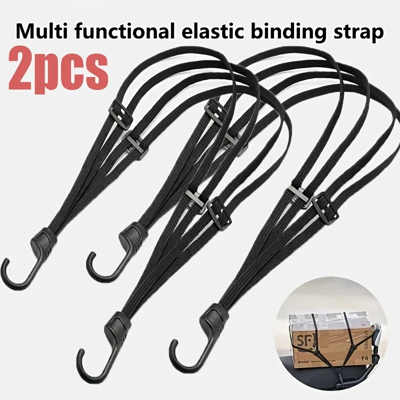 2pcs Set: Large-Size Elastic Tie-Down Straps. Elastic Fastening Straps for Motorcycles and Bicycles, Used To Secure Helmets