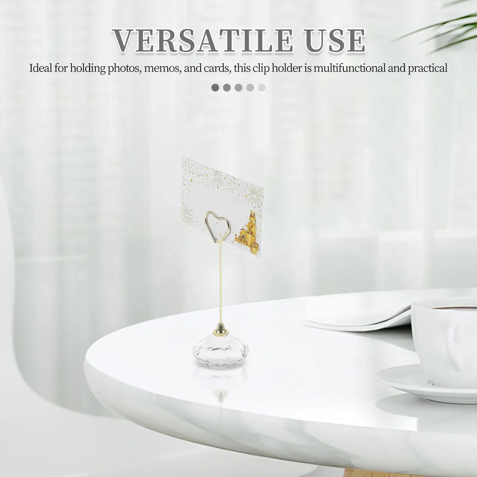 1Pcs Crystal Photo Holder Clip Golden Desk Home Decor Table Top ganizer Memo Clip Place Valentine Wedding Photos Letter