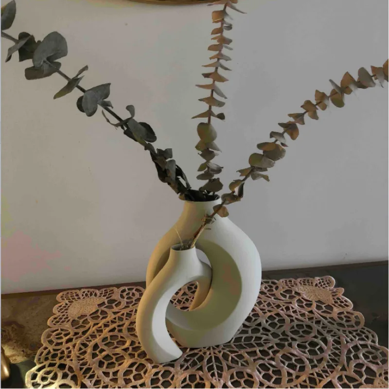 

New A Set Of Hugging Vase Ornaments Home Decoration Ornaments Vase Dry Vase Office Entrance Cabinet Decorative Vase