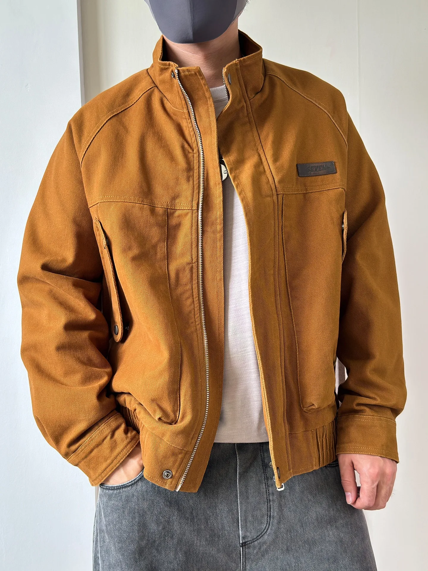 

Retro Casual Cleanfit Pure Cotton Workwear Jaet Men's Autumn 2025 New American Sle Stand Collar Flight Jaet