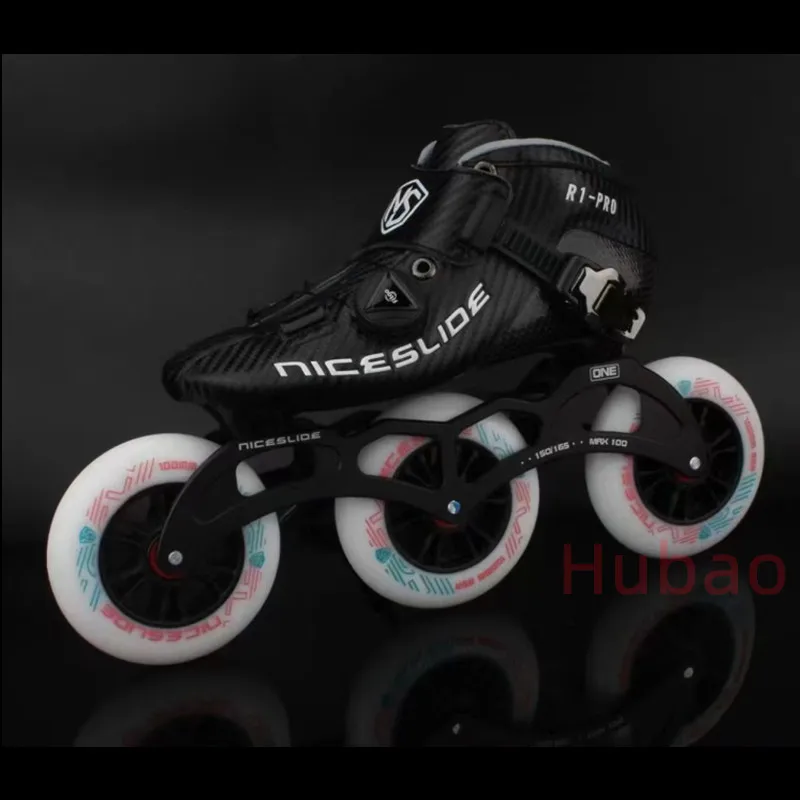 Niceslide Carbon Fiber Speed Inline Skate  Adult Teens Professional Competition Shoes Roller Skates Speed Skates